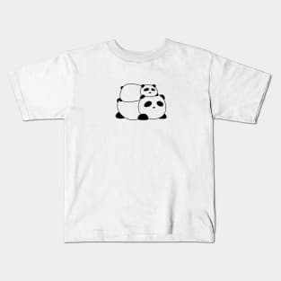 Panda Couple Love Cute Manga Sleepy Siblings Family Sisters Twins Partnerlook Gift Kids T-Shirt